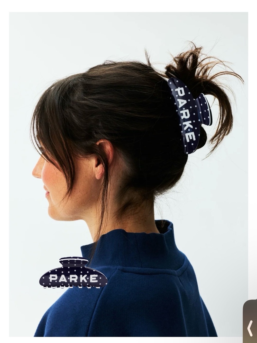 Parke Denim Polka Dot Claw Clip